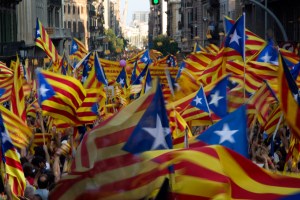 1.  9. Banderas 'esteladas' independistas, en la manifestación catalana.